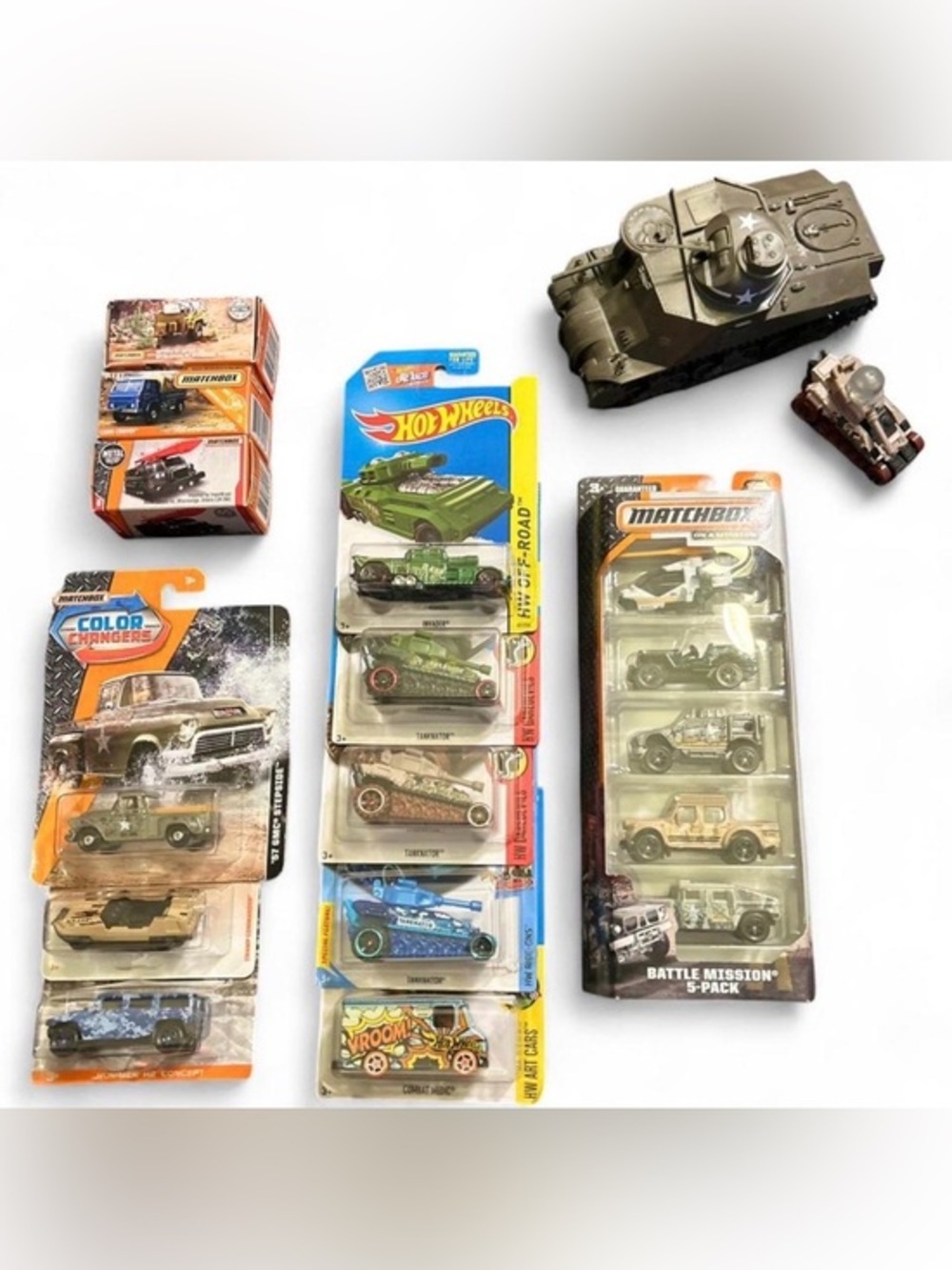 Matchbox Hot Wheels Military Toy Vehicles Collection Tanks